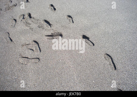 Traces sur le sable Banque D'Images