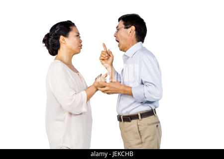 Older asian couple having an argument Banque D'Images