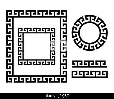 Le grec ancien cadre et bordure - formulaire modèle clés en Grèce Illustration de Vecteur