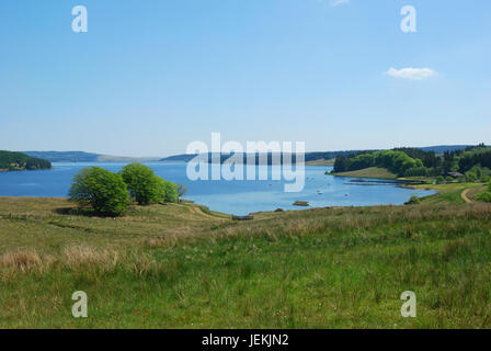 Kielder Water et bay dans le Northumberland en Angleterre, du point de vue Banque D'Images