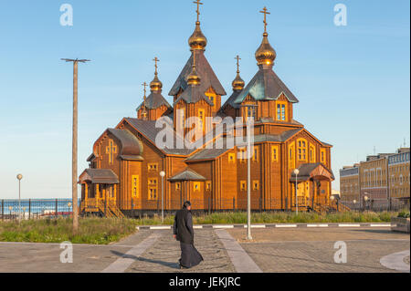 Cathédrale orthodoxe de la Sainte Trinité, ville de Sibérie Tchoukotka Anadyr, Province, Extrême-Orient russe Banque D'Images