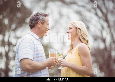 Couple toasting with champagne Banque D'Images