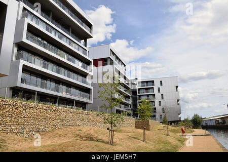 Les nouveaux quartiers sur de la rivière Wensum, Norwich UK 2017. Sur le côté gauche du carter de Broadland est Brennan, l'une des 60 de haut et de hauteur moyenne et construire Banque D'Images