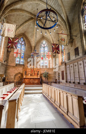 Construit comme un mémorial aux soldats tués durant la première guerre mondiale, la chapelle de St Sauveur à l'extrémité est du de la Cathédrale chrétienne à Norwich, Norf Banque D'Images