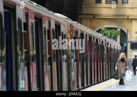 La station métropolitaine au Pirée (Grèce) Banque D'Images