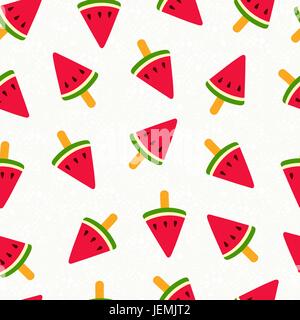 Summer pattern design transparente avec watermelon ice cream illustration, fun summertime arrière-plan. Vecteur EPS10. Illustration de Vecteur