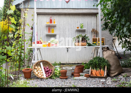 Des légumes et des produits faits maison Banque D'Images