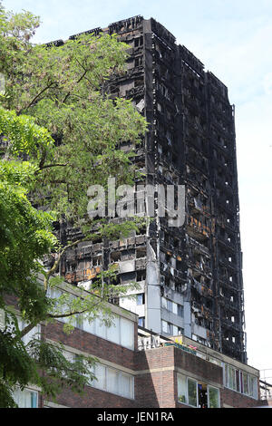 Tour de Grenfell, Lancaster West Estate, North Kensington, London, UK. 26 Juin, 2017. Photo par Richard Goldschmidt : Riche de crédit Gold/Alamy Live News Banque D'Images