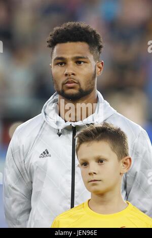 Le stade de Cracovie, Cracovie, Pologne. 24 Juin, 2017. Serge Gnabry (GER), 24 juin 2017 - Football/soccer : Championnat de 2017 Phase de groupes match entre l'Italie 1-0-21 Uuder Uuder-21 Allemagne au stade de Cracovie, Cracovie, Pologne. Credit : Mutsu Kawamori/AFLO/Alamy Live News Banque D'Images