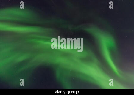 Close-up of northern lights au ciel nocturne, Yellowknife, Territoires du Nord-Ouest, Canada Banque D'Images