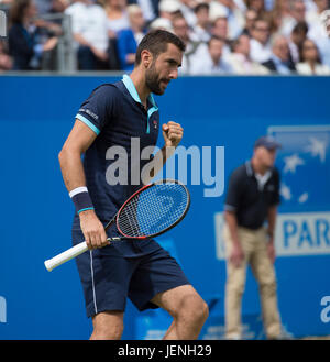 25 juin 2017. Mens finales match à l'Aegon Championships 2017, le Queen's Club, Londres Banque D'Images