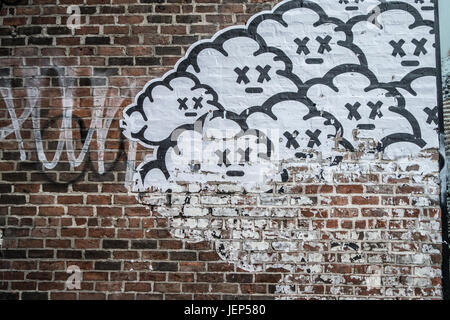 Nuages graffiti avec x points, car les yeux Banque D'Images