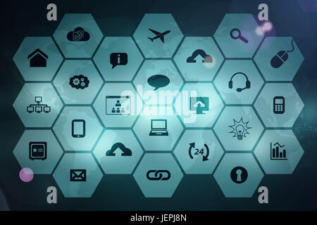 Image composite des icônes des applications smartphone Banque D'Images