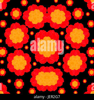 Dessiner à main motif floral Seamless Banque D'Images