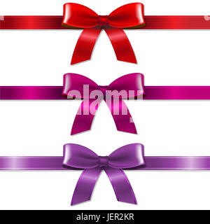 Couleur Satin Bows Set Banque D'Images