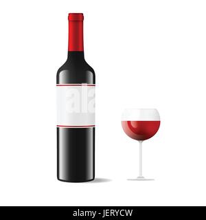 Le verre, calice, tumbler, boissons, vin, alcool, bouteille, restaurant, verre, Illustration de Vecteur