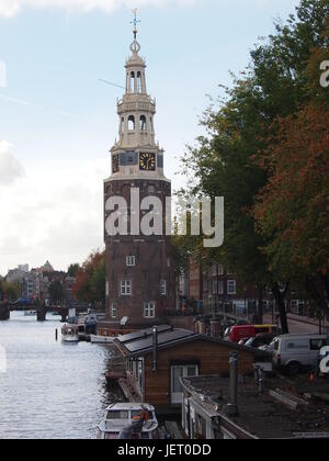 Coin tower (Munttoren) dans le centre d'Amsterdam Banque D'Images