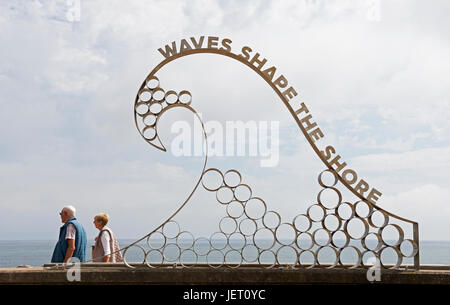 D'art sur la promenade, Seaton, Devon, Angleterre, Royaume-Uni Banque D'Images