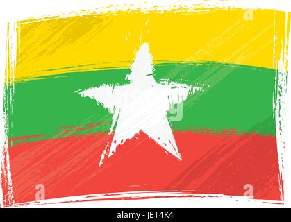 Isolés, drapeau, myanmar, national, Union européenne, la République, la Birmanie, le pictogramme, symbole, Illustration de Vecteur