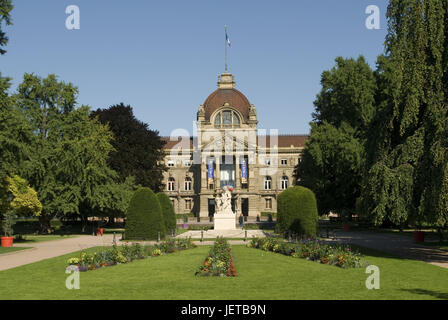 France, Alsace, Strasbourg, Place de la République, le palais vous Rhin, l'Europe, la ville, la destination, le lieu d'intérêts, d'un bâtiment, d'architecture, résidence, palace "elephant's house', jardin, jardin, l'extérieur, déserte, Banque D'Images