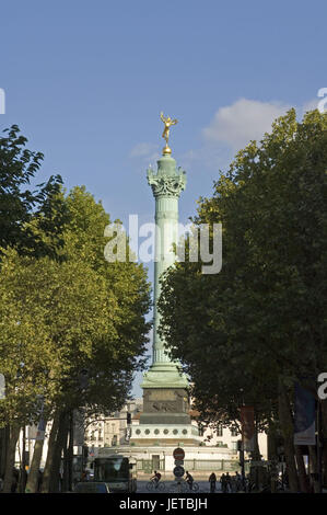 France, Paris, Place de la Bastille, pilier, Juillet Banque D'Images