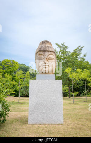 Chef d'un buddaha au Musée National de Gyeongju en Gyeongsangbuk-do, Corée du Sud Banque D'Images