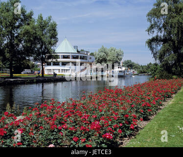 Allemagne, Mülheim dans la dysenterie, la dysenterie, Rhénanie du Nord-Westphalie, ponton, bateau, parterres, Banque D'Images