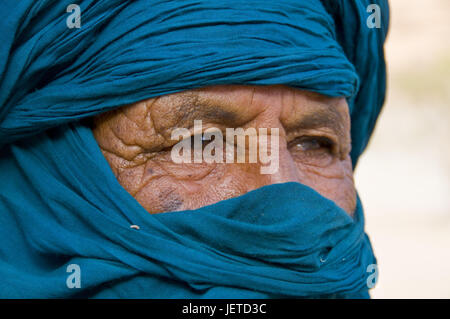 Homme touareg, portrait, Essendilène, Algérie, Afrique, Banque D'Images