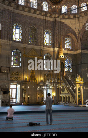 La Turquie, Istanbul, partie de la ville de Eminou, nouvelle mosquée, design d'intérieur, peinture sur verre, Banque D'Images