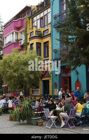 La Turquie, Istanbul, partie de la ville de Sultanahmet, personne dans ses cafés de rue, Banque D'Images