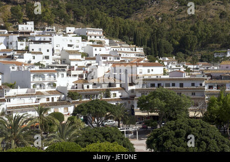 Espagne, Andalousie, Costa del Sol, Mijas, vue sur la ville, Banque D'Images