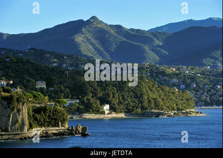 L'Italie, Ligurie, Riviera Tu le Levant, Portofino, vue sur la mer, Banque D'Images