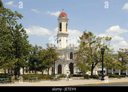 Cuba, La Havane, Parc Marti, église, les Caraïbes, l'île, de la ville, Vieille Ville, église paroissiale, la structure, l'architecture, la place d'intérêt, destination, tourisme, Banque D'Images