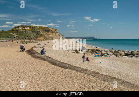 Hengistbury Head et Plage, Christchurch Harbour, près de Bournemouth, Dorset, England, UK. Banque D'Images