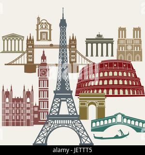 Impressions d'europe Illustration de Vecteur