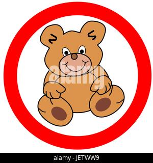 La signalisation routière ronde avec teddy - vecteur indemnisées Illustration de Vecteur
