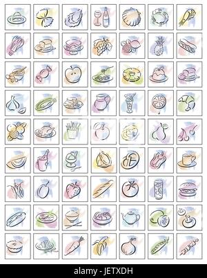 Bouton de couleur, pastel, edge, carrés, le pictogramme, symbole, pictogramme, échange Illustration de Vecteur