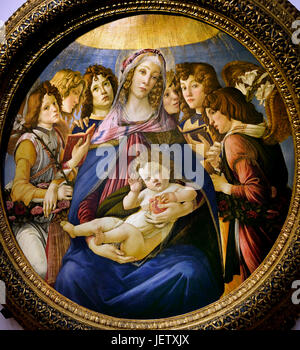 Madonna de la Grenade (Madonna della Melagrana) 1487 Sandro Botticelli ( Alessandro di Mariano Filipepi ) Florence 1445-1510 peintre italien du début de la renaissance de l'école florentine. Banque D'Images