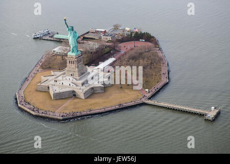 Vue aérienne de Liberty Island New York Banque D'Images