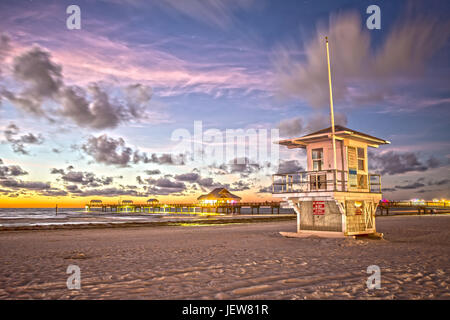 Coucher du soleil à Clearwater Beach en Floride Banque D'Images