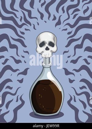 Fantasy, poison, magie, chimie, vecteur, toxiques, sorcière, verre, Illustration de Vecteur