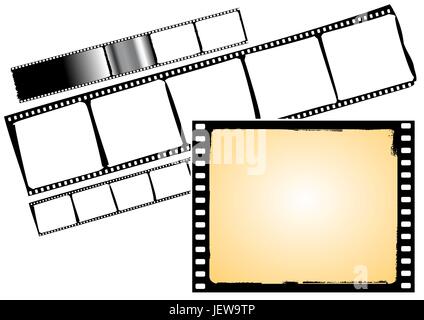 Vintage, rétro, vector, frame, l'enduction, le film, bande, cadre, détail, l'art, Illustration de Vecteur