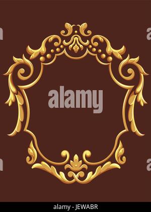 Meubles anciens, vintage, ornement, motif, vector, élégant, d'or, clasic, classique, Illustration de Vecteur