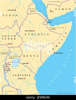 L'Afrique, continent, planète, planète, la terre, le monde, l'Afrique de l'Est, la cartographie, la carte, Illustration de Vecteur