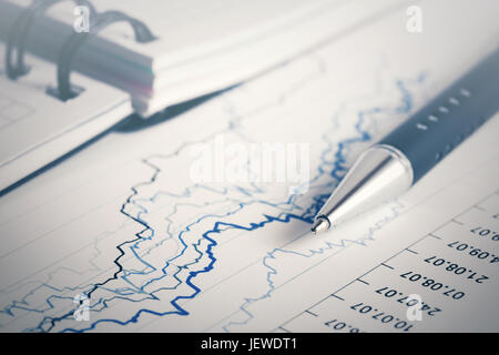 Comptabilité financière Analyse des graphiques du marché boursier Banque D'Images