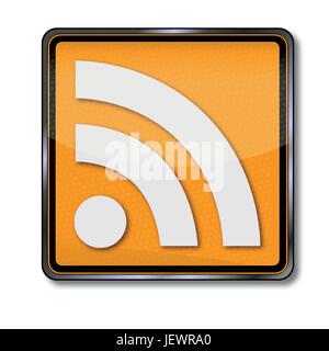 Really simple syndication rss bouclier Illustration de Vecteur