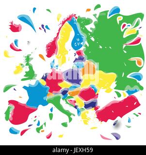 Les taches et les taches avec l'Europe Illustration de Vecteur