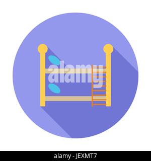 Lit superposé icône. Télévision avec l'icône des vecteur long shadow pour applications web et mobiles. Il peut être utilisé comme logo -, le pictogramme, icône, infographie eleme Illustration de Vecteur