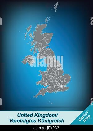 Carte des frontières de l'angleterre avec des bordures en gris clair Illustration de Vecteur