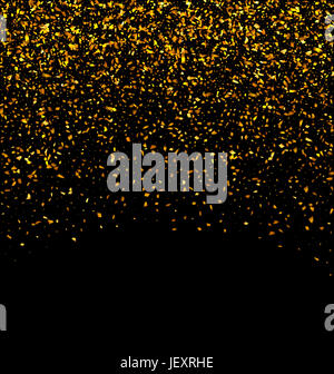 Illustration Golden Glitter Texture sur fond noir. Maison de vacances fond brillant - Banque D'Images